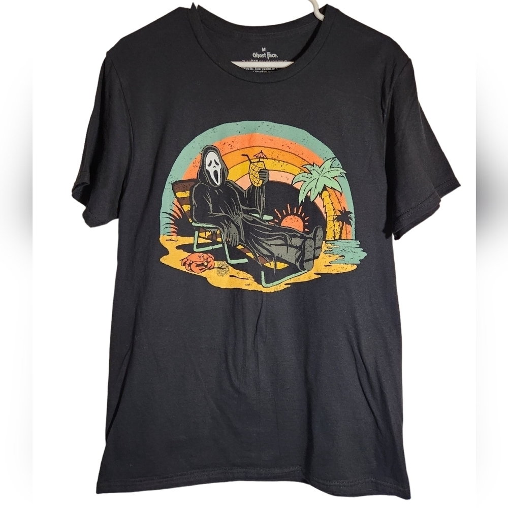 NWOT Ghost Face Black T-Shirt Halloween Horror Mens Size M